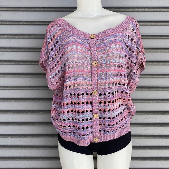 Crochet Multi Color Top Size M - Picture 2 of 8